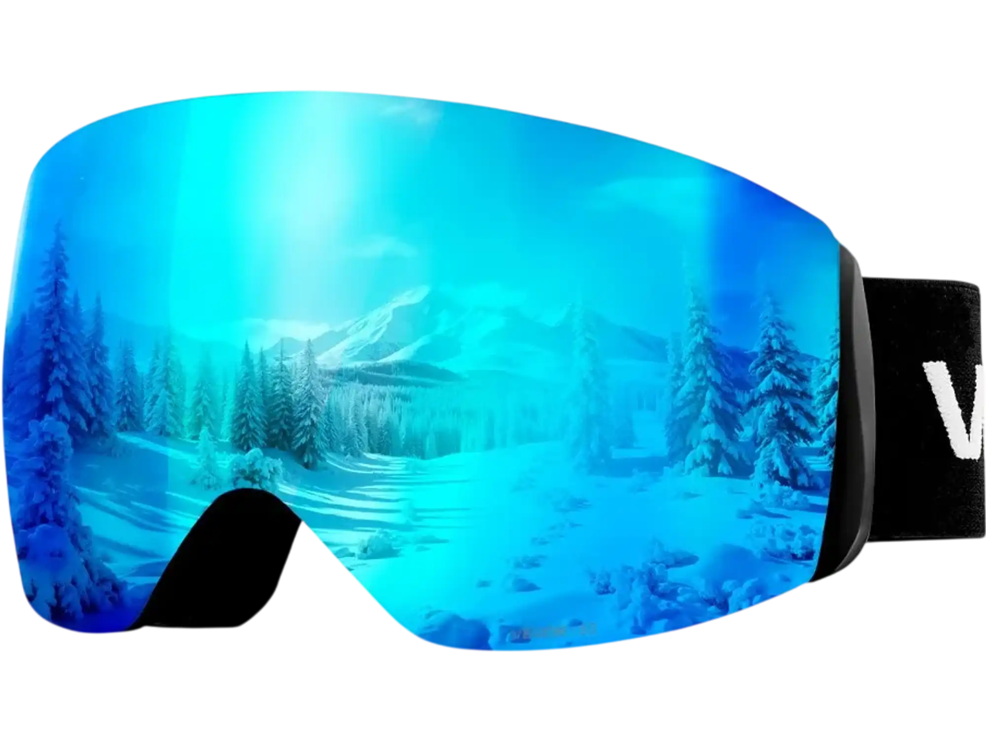 Vevor Ski Goggles Frameless Spherical Lens with Blue Revo Coating OTG Anti-Fog Snow Goggles New