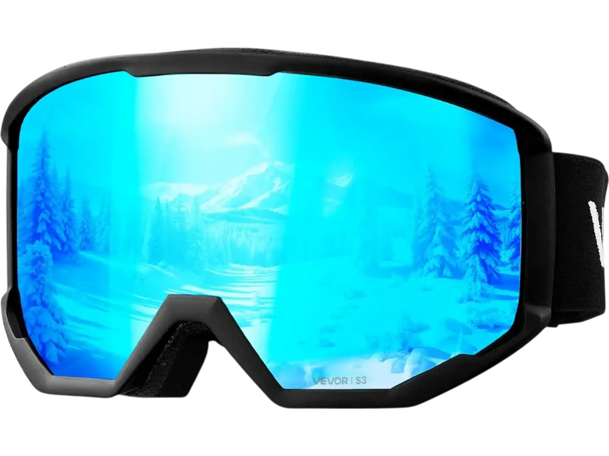 Vevor Ski Goggles Ice Blue Revo OTG Anti-Fog Cylindrical Lens New