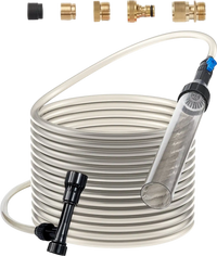 VEVOR Aquarium Vacuum Gravel Cleaner, 25 ft PVC Hose Fish Tank Vacuum Gravel Cleaner, Siphon Fish Tank Cleaner Vacuum, 3 Types of Brass Adapters, for Fish Tank Cleaning Gravel & Sand