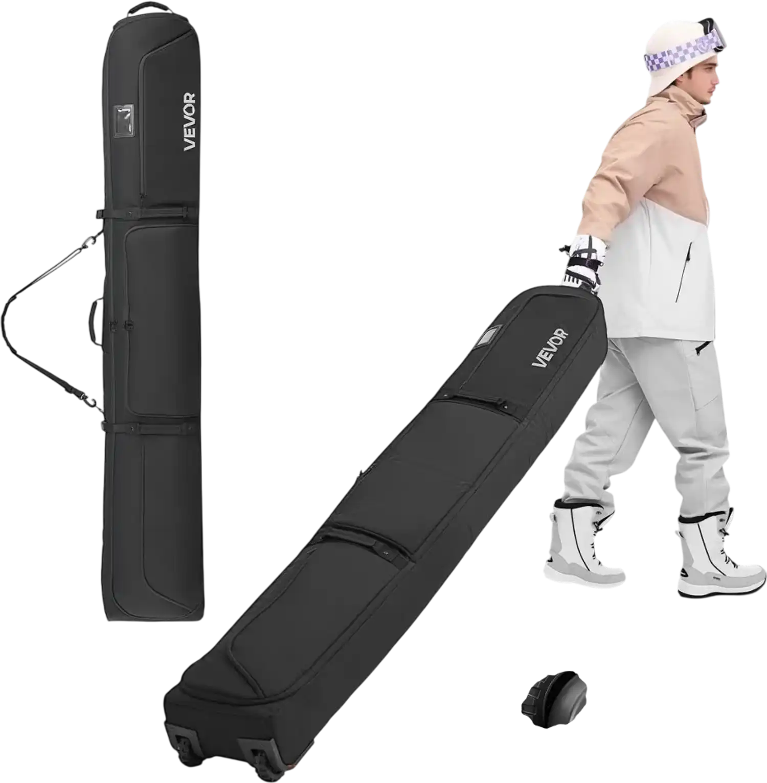 Vevor Ski Roller Bag Padded Wheeled Travel Bag 74.8