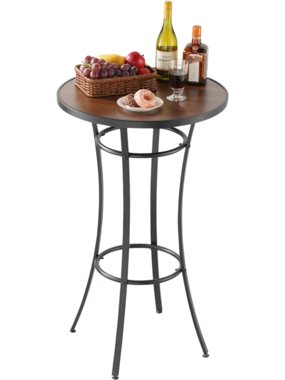 VEVOR Outdoor Round Bar Table, 23.7 in Counter Bar Height Bistro Table, Patio Dining Tables with Easy-to-Clean Top & Sturdy Metal Frame, Indoor High Top Pub Tables for Small Places, Kitchen