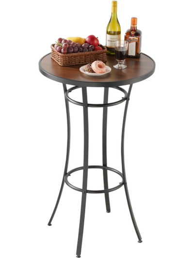 VEVOR Outdoor Round Bar Table, 23.7 in Counter Bar Height Bistro Table, Patio Dining Tables with Easy-to-Clean Top & Sturdy Metal Frame, Indoor High Top Pub Tables for Small Places, Kitchen