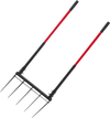 VEVOR Broad Fork, 5-Tine Pitchfork with Dual Fiberglass Handles, Heavy Duty Garden Fork , Ergonomic U-Shaped Design Broadfork Hand Tiller, Gardening Tool for Composting Transplanting Aeration