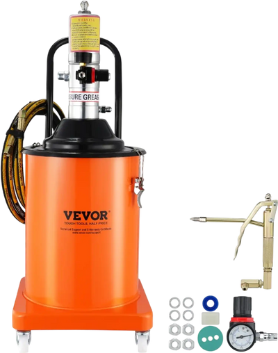 Vevor Grease Pump 5 Gallon 20L Air Operated Portable Lubrication Pump with 13' Hose and Wheels New