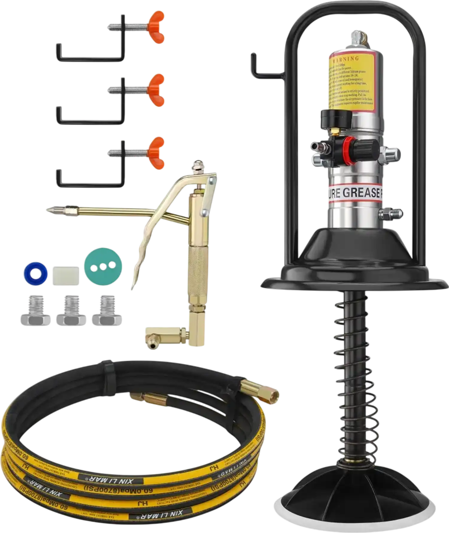 Vevor Grease Pump Air Operated Portable Lubrication with 13' Hose and 360° Gun Head New