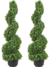 VEVOR 2 pcs. Artificial Boxwood Tower Topiary Spiral Artificial Plant 91cm high Decorative Plant Green Plastic PE Iron Topiary Plants incl. 10 pcs. Replacement Leaves