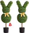 VEVOR Artificial Topiary Bunny-Shape Boxwood Ball, 2 Set 36 inch Faux Boxwood Plant Balls, Fake Silk Tree Look Real, Easy Assembly for Decor Front Porch Outdoor Patio Garden Balcony Backyard Indoor