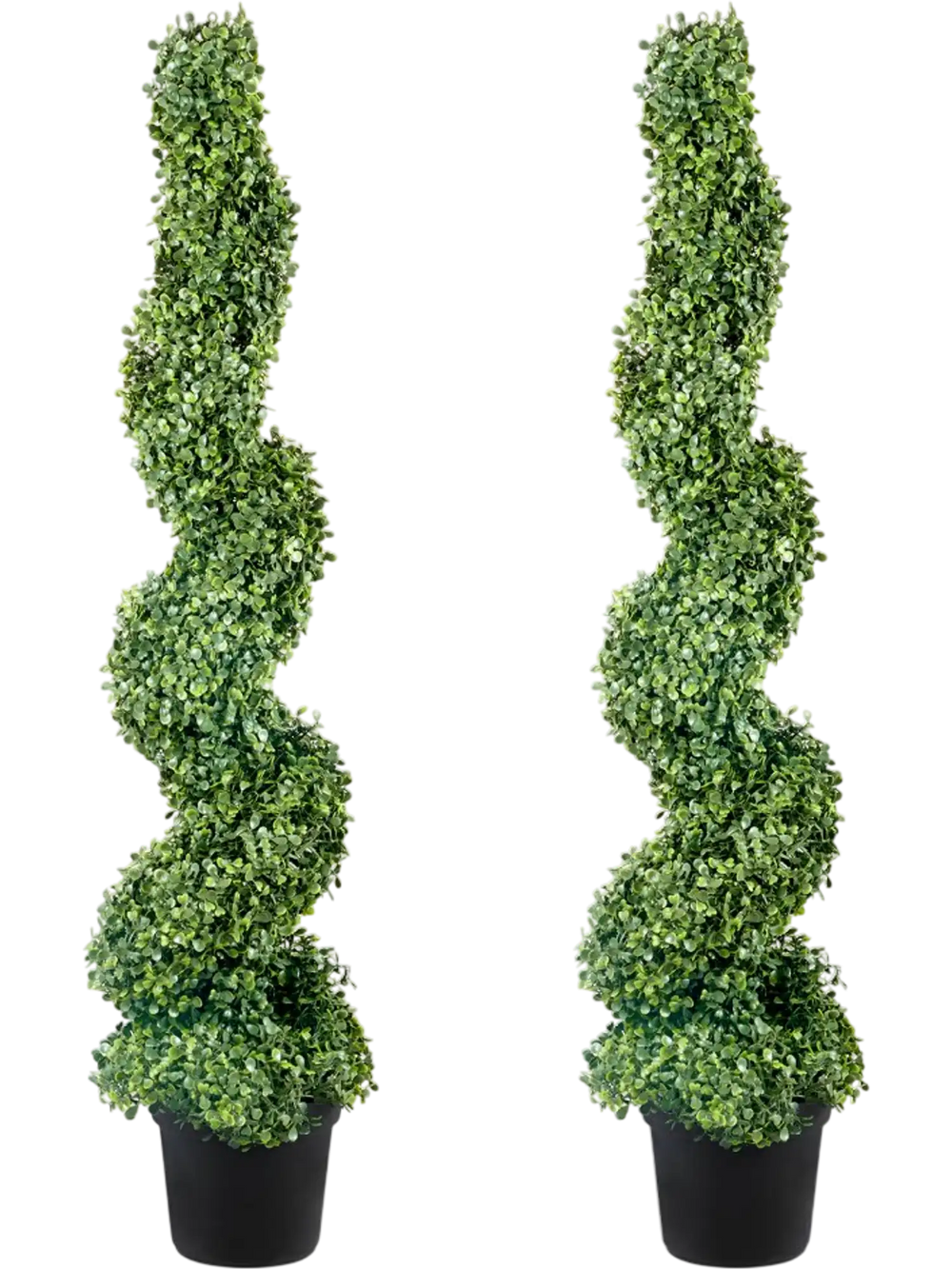 VEVOR 2 pcs. Artificial Boxwood Tower Topiary Spiral Artificial Plant 122cm high Decorative Plant Green Plastic PE Iron Topiary Plants incl. 10 pcs. Replacement Leaves
