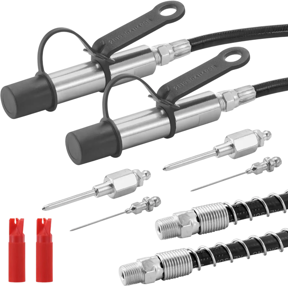 VEVOR Grease Gun Coupler 2 PCS, 10000 PSI High Pressure, 3-Jaw Locking Quick Release Grease Gun Tip with Hose/Cleaner/Extension Needle/Leak-Proof Cap, Compatible with All Grease Guns 1/8" NPT Fittings