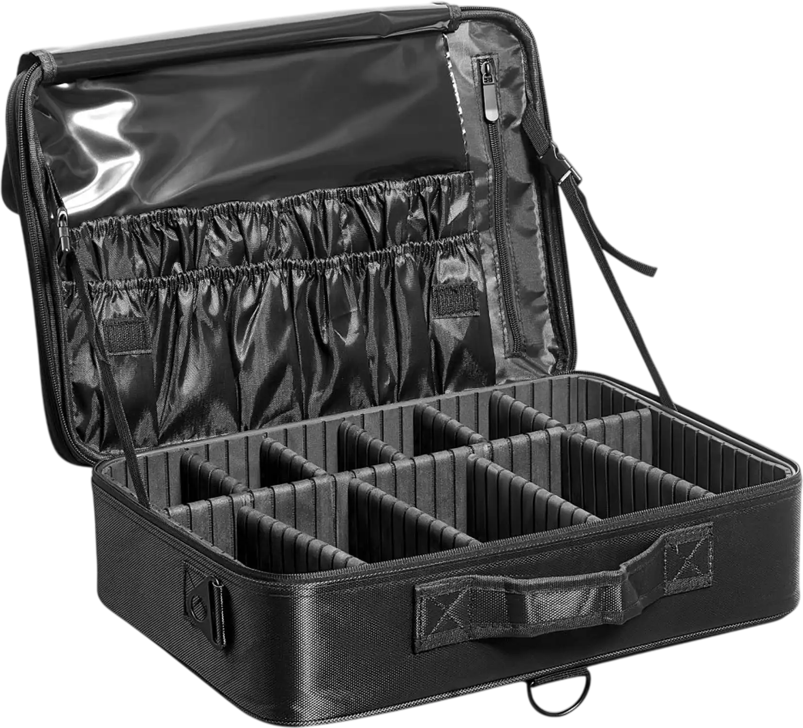 Vevor Makeup Train Case 3-Tier Waterproof Oxford Storage Organizer Black New