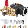 VEVOR Pressure Washer Pump, 3/4" Shaft Horizontal Triplex Plunger, 3300 PSI, 2.5GPM, Replacement Power Washer Pumps Kit with 5 Nozzles, Compatible with Simpson MorFlex 40224, 40225, 40226, Santoprene