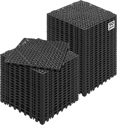 VEVOR Interlocking Tile 50PCS Black, Drainage Tiles 12