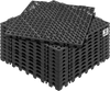 VEVOR Modular Interlocking Cushion, 12 Pack 12" x 12" Splicing Drainage Mats, Soft PVC Interlocking Drainage Floor Tiles, Non-Slip Drainage Holes for Restroom, Bathroom, Kitchen, Pool, Wet Areas, Blac