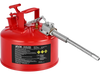 VEVOR Safety Gas Can, 2.5 Gallon Type II Red Safety Can for Gasoline with Stainless Steel Flame Arrester, Self-Closing Lid & Flexible Metal Spout, Carbon Steel Flammable Storage with Ergonomic Handle