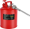 VEVOR Safety Gas Can, 5 Gallon Type II Red Safety Can for Gasoline with Stainless Steel Flame Arrester, Self-Closing Lid & Flexible Metal Spout, Carbon Steel Flammable Storage with Ergonomic Handle