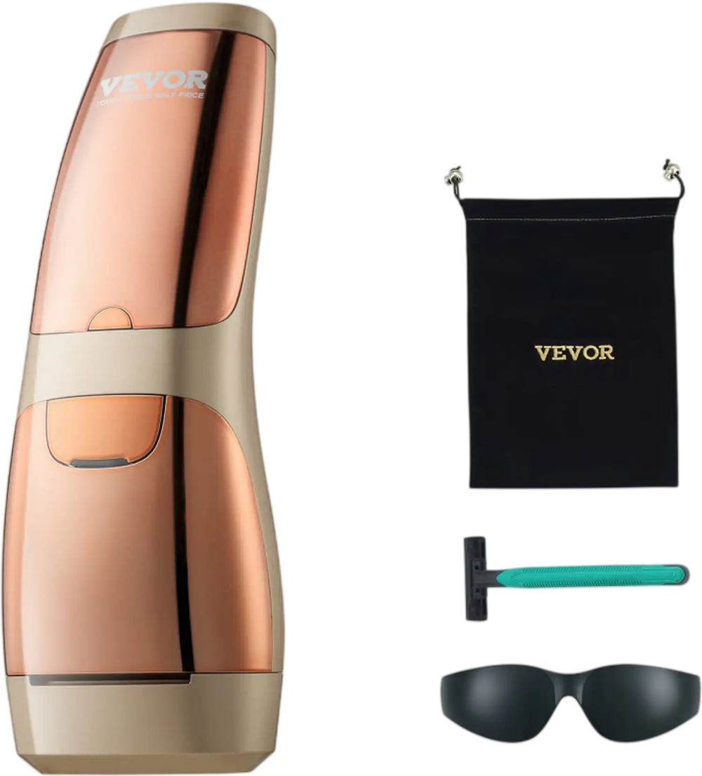 VEVOR IPL Hair Removal, Permanent Hair Removal with Sapphire Ice Cooling System, Painless At-Home Hair Removal Device for Women Men, Auto/Manual Modes, 5 Levels for Body & Face