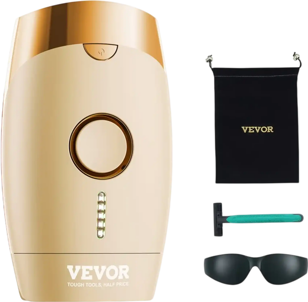 VEVOR IPL Hair Removal, Permanent Hair Removal for Women and Men, Auto/Manual Modes & 5 Adjustable Levels, Painless At-Home Hair Removal Device for Legs, Armpits, Bikini Line, Whole Body