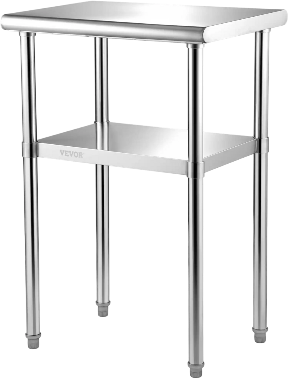 VEVOR Stainless Steel Prep Table, 24 x 18 x 36 Inch, 600lbs Load Capacity Heavy Duty Metal Worktable with Adjustable Undershelf & Feet, Commercial Workstation for Kitchen Restaurant Garage Backyard