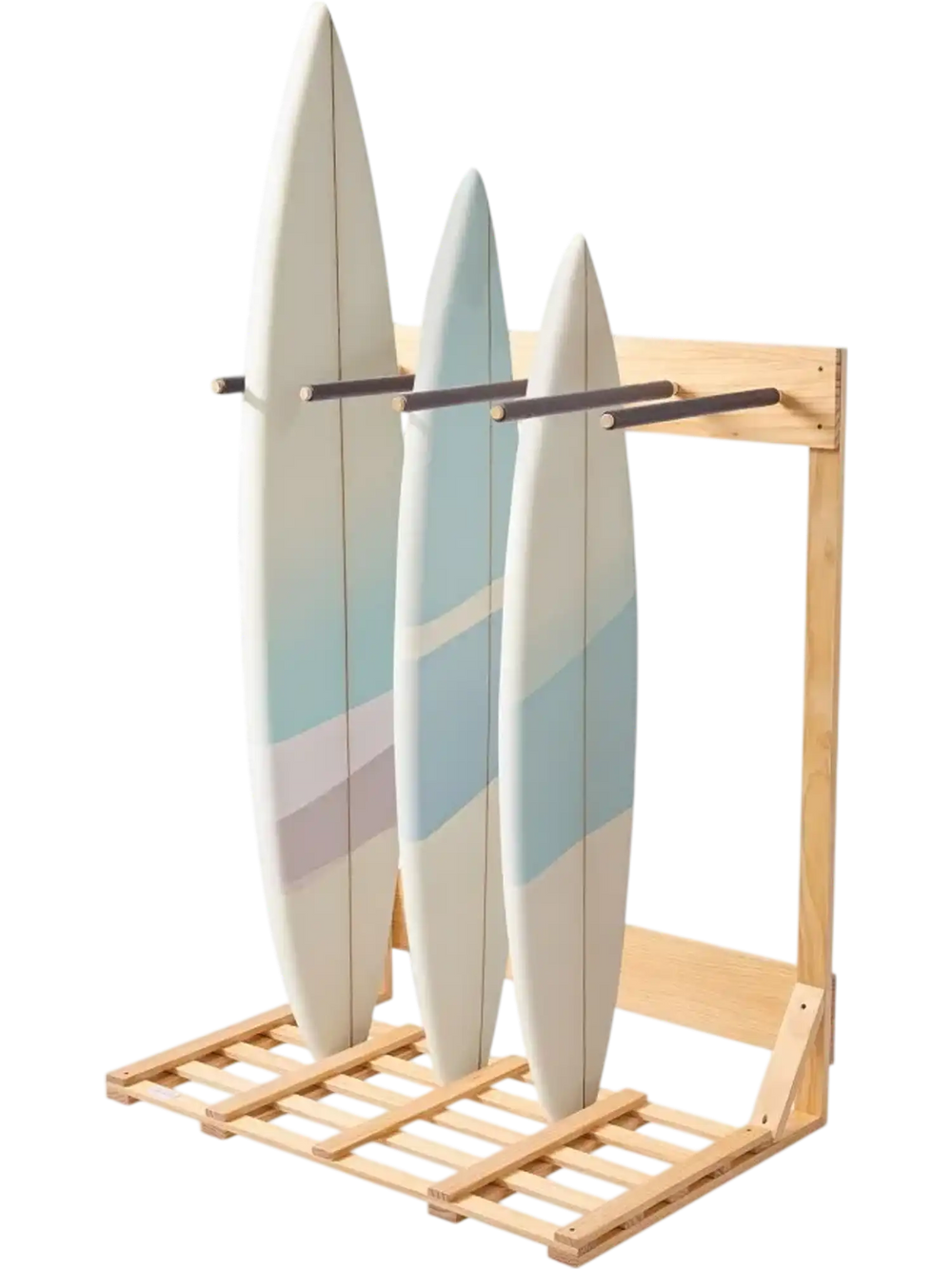 VEVOR Vertical Surfboard Stand, 4 Tiers Wooden Surfboard Rack for Storage and Display, Freestanding Board Stand Organizer, Surf Board Holder for Wakeboards, Snowboards, Kiteboards, Shortboard, Skis