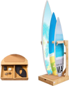 VEVOR Vertical Surfboard Stand, 3 Tiers Wooden Surfboard Rack for Storage and Display, Freestanding Board Stand Organizer with Hanging Hooks & Cork Padding, for Wakeboards, Snowboards, Kiteboards