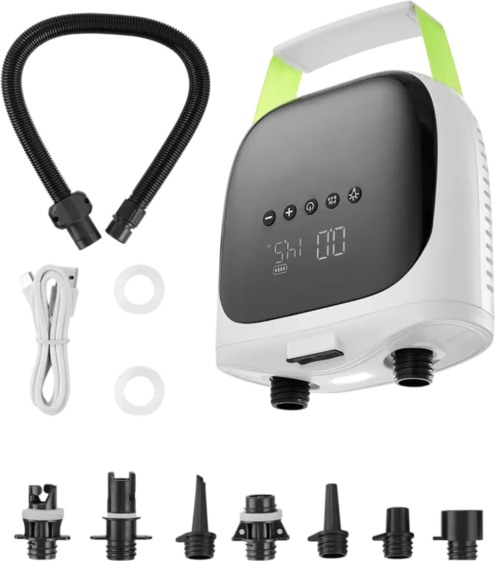 VEVOR Paddle Board Pump, 20PSI High Pressure, Rechargeable Battery-Powered, Dual Stage Electric SUP Air Pump with Auto-Off and Deflation Function, Ideal for Inflatable Paddle Board, Tent and Mattress