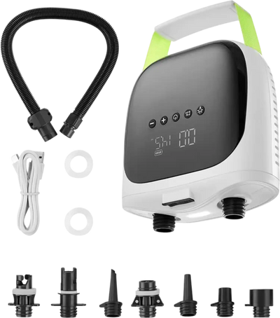 VEVOR Paddle Board Pump, 20PSI High Pressure, Rechargeable Battery-Powered, Dual Stage Electric SUP Air Pump with Auto-Off and Deflation Function, Ideal for Inflatable Paddle Board, Tent and Mattress