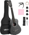 VEVOR Classical Guitar, 30 Inch, Wood Classical Guitar Starter Kit for Beginners, with Nylon Strings, Gig Bag, Strap, Tuner, Extra Strings, Picks, Capo, Basswood, for Kids Girls Boys Students, Black