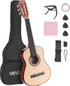 VEVOR Classical Guitar, 30 Inch, Wood Classical Guitar Starter Kit for Beginners, with Nylon Strings, Gig Bag, Strap, Tuner, Extra Strings, Picks, Capo, Basswood, for Kids Girls Boys Students, Natural