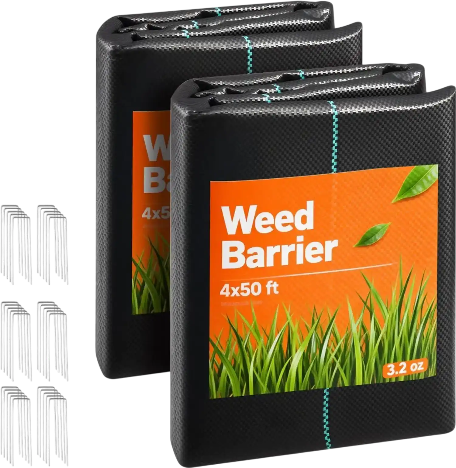 Vevor Weed Barrier Fabric Heavy Duty 4' x 50' 2-Pack 3.2 oz Black New