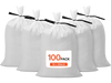 VEVOR Empty Sandbags, 100 Packs 16 x 26 in, Heavy Duty Sand Bags Sacks with Ties, 50lb Capacity Woven Polypropylene Sandbags, Tear-Resistant & UV-Resistant Sand Bags for Flood Protection Barrier
