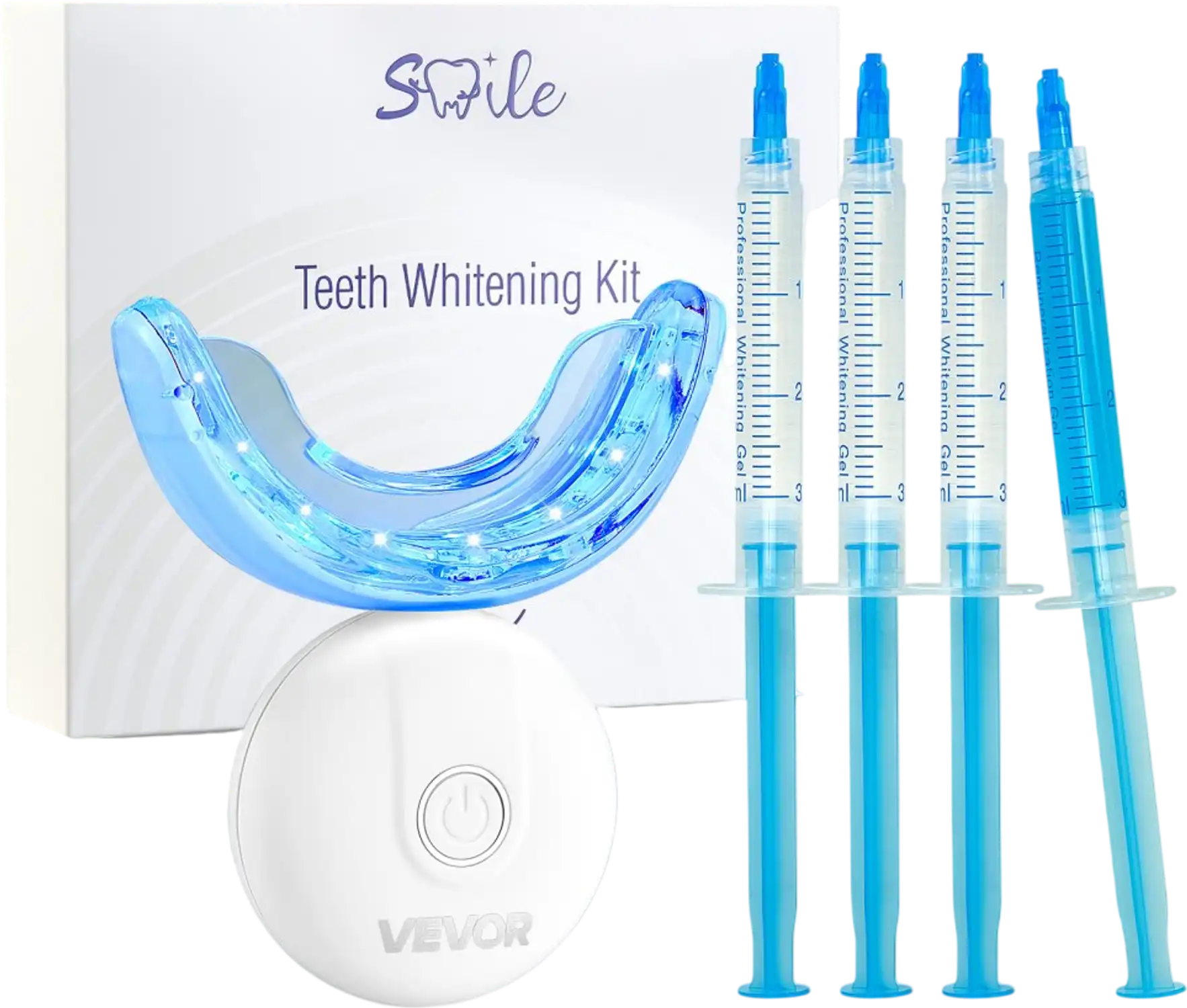 Vevor Teeth Whitening Kit LED Light Wireless Portable Stain Removal Set New
