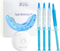 VEVOR Teeth Whitening Kit with LED Light, 32 LED Accelerator Lights, Whitening Gel Syringe, Desensitizing Gel, and U-Shaped Tray, Wireless Portable Kit Fast and Effectively Removes Stubborn Stains