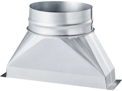 VEVOR Duct Boot, 3-1/4 x 10 x 6 inch Duct End Boot, Galvanized to Round Transition Galvanized Floor Register Tool for Center Ventilation & HVAC System, Easy Installation,Silver (6 in Round Pipe)