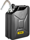 VEVOR Jerry Fuel Can, 5.3 Gallon / 20 L Portable Jerry Gas Can with Flexible Spout System, Rustproof ＆ Heat-resistant Steel Fuel Tank for Cars Trucks Equipment, Black