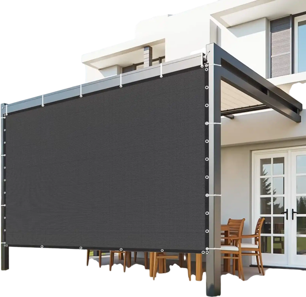 VEVOR 90% Sun Shade Cloth, 10 x 10 ft Pergola Shade Cover with Stainless Steel Grommets, Sun Shades Canopy Privacy Screen with 140 GSM HDPE Material, for Outdoor, Patio, Garden, and Backyard (Black)