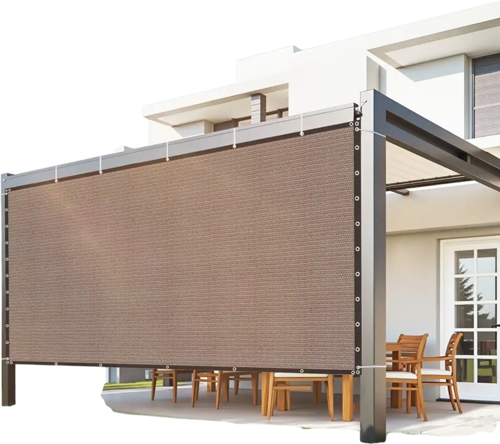 VEVOR 90% Sun Shade Cloth, 10 x 12 ft Pergola Shade Cover with Stainless Steel Grommets, Sun Shades Canopy Privacy Screen with 140 GSM HDPE Material, for Outdoor, Patio, Garden, and Backyard (Brown)