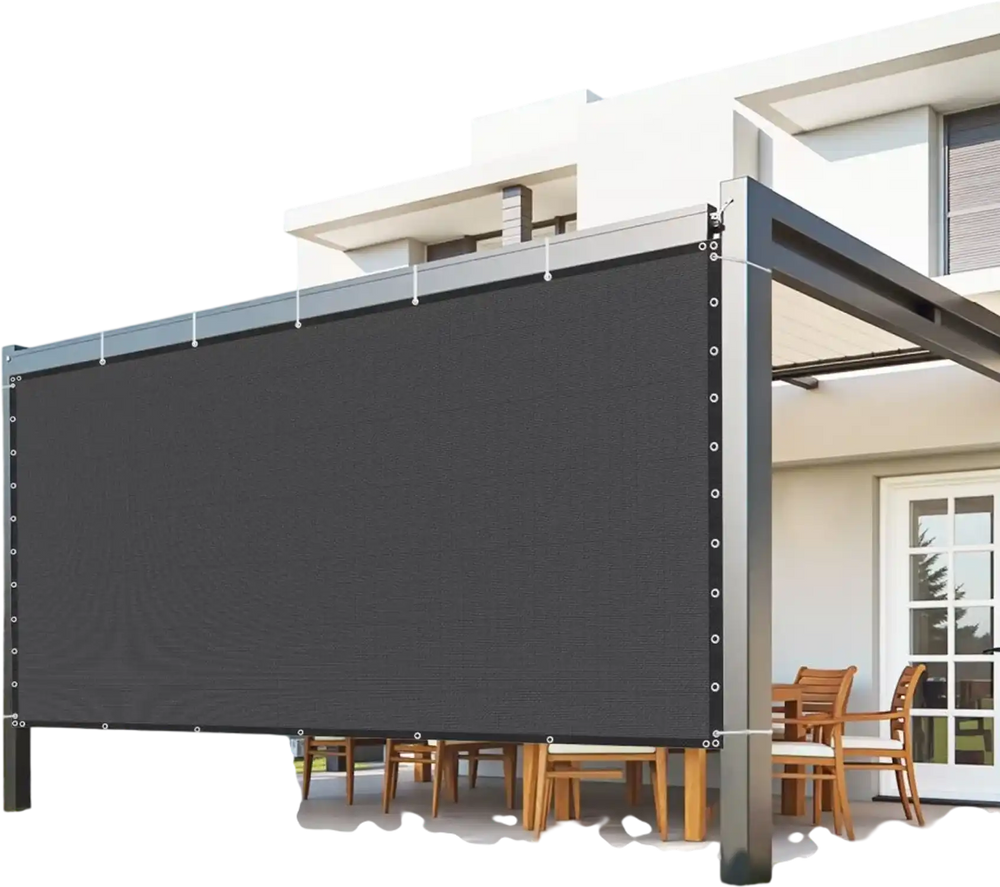 VEVOR 90% Sun Shade Cloth, 10 x 12 ft Pergola Shade Cover with Stainless Steel Grommets, Sun Shades Canopy Privacy Screen with 140 GSM HDPE Material, for Outdoor, Patio, Garden, and Backyard (Black)