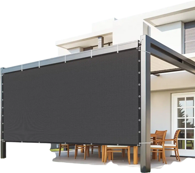 VEVOR 90% Sun Shade Cloth, 8 x 12 ft Pergola Shade Cover with Stainless Steel Grommets, Sun Shades Canopy Privacy Screen with 140 GSM HDPE Material, for Outdoor, Patio, Garden, and Backyard (Black)