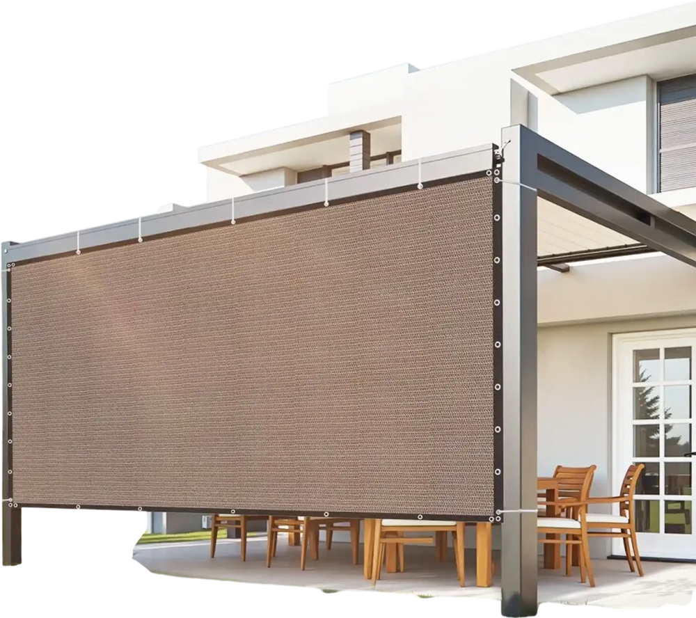 VEVOR 90% Sun Shade Cloth, 8 x 12 ft Pergola Shade Cover with Stainless Steel Grommets, Sun Shades Canopy Privacy Screen with 140 GSM HDPE Material, for Outdoor, Patio, Garden, and Backyard (Brown)