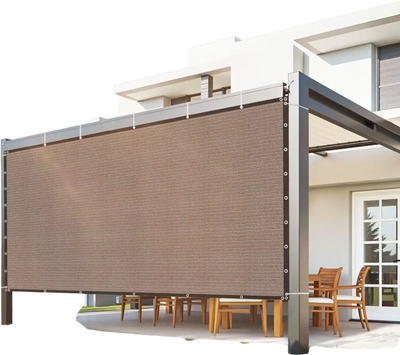VEVOR 90% Sun Shade Cloth, 8 x 12 ft Pergola Shade Cover with Stainless Steel Grommets, Sun Shades Canopy Privacy Screen with 140 GSM HDPE Material, for Outdoor, Patio, Garden, and Backyard (Brown)