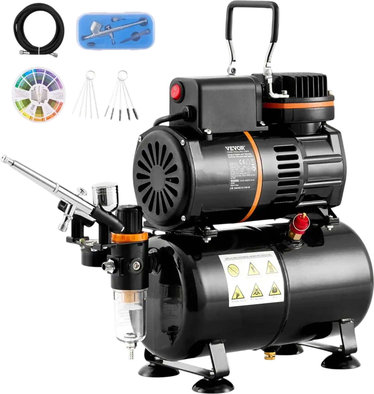 Vevor Airbrush Kit Dual Fan Compressor System with 3.5L Air Tank New