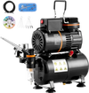 VEVOR Airbrush Kit, Dual Fan Air Tank Compressor System Kit with 3.5L Air Storage Tank, Air Brush Set with 0.3 mm Tip Airbrush, Holder, Color Mixing Wheel, Cleaning Brush Set, Art Nail Cookie Tattoo