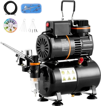 Vevor Airbrush Kit Dual Fan Compressor System with 3.5L Air Tank New