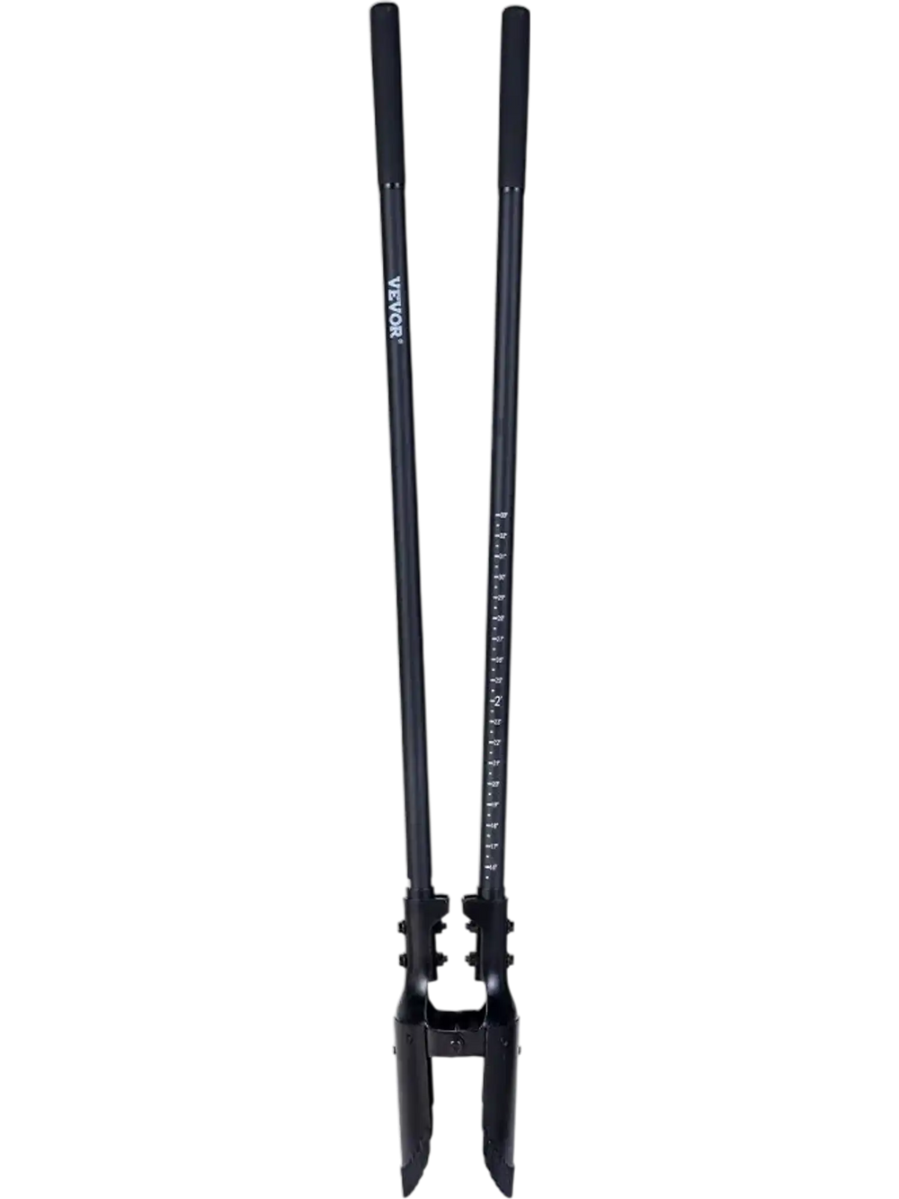 VEVOR Post Hole Digger, Heavy Duty Post Hole Digger with Fiberglass Handle, Manual Hole Digger with Scale Markings and Metal Blade, Post Hole Digger Tool for Digging Gardening and Outdoors, 57.5-Inch