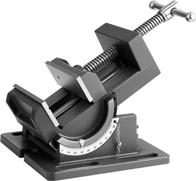 VEVOR Tilting Vise, 4.25 Inch Jaw Width, Portable Drill Press Bench Vise, 0–90° Adjustable Tilt, Durable Cast Iron Construction, Workbench Vice for Woodworking, for Benchtops and Drill Presses, Black