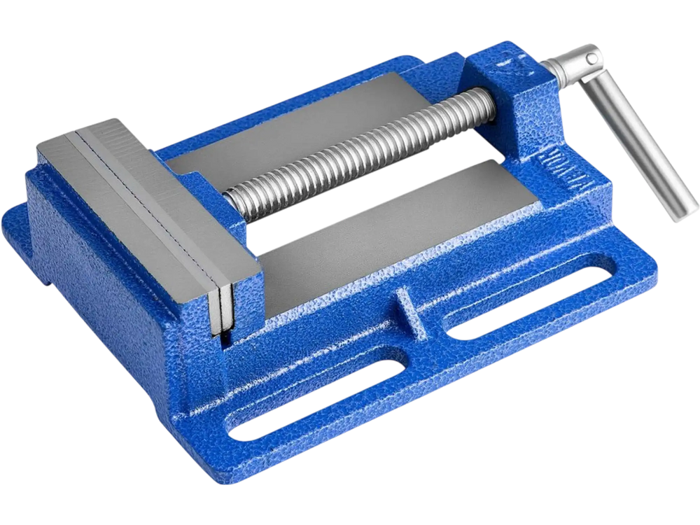 VEVOR Drill Press Vise, 4 Inch Jaw Width, Portable Bench Vise, Slotted Base for Easy Installation, Durable Cast Iron Construction, Workbench Vice, for Woodworking, Metalworking, Drilling, and Cutting
