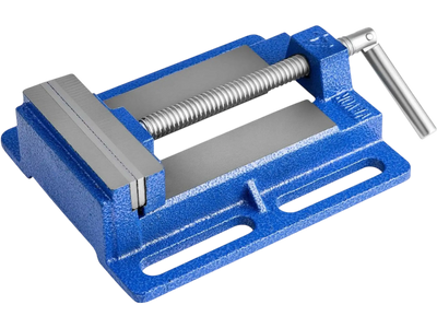 VEVOR Drill Press Vise, 4 Inch Jaw Width, Portable Bench Vise, Slotted Base for Easy Installation, Durable Cast Iron Construction, Workbench Vice, for Woodworking, Metalworking, Drilling, and Cutting