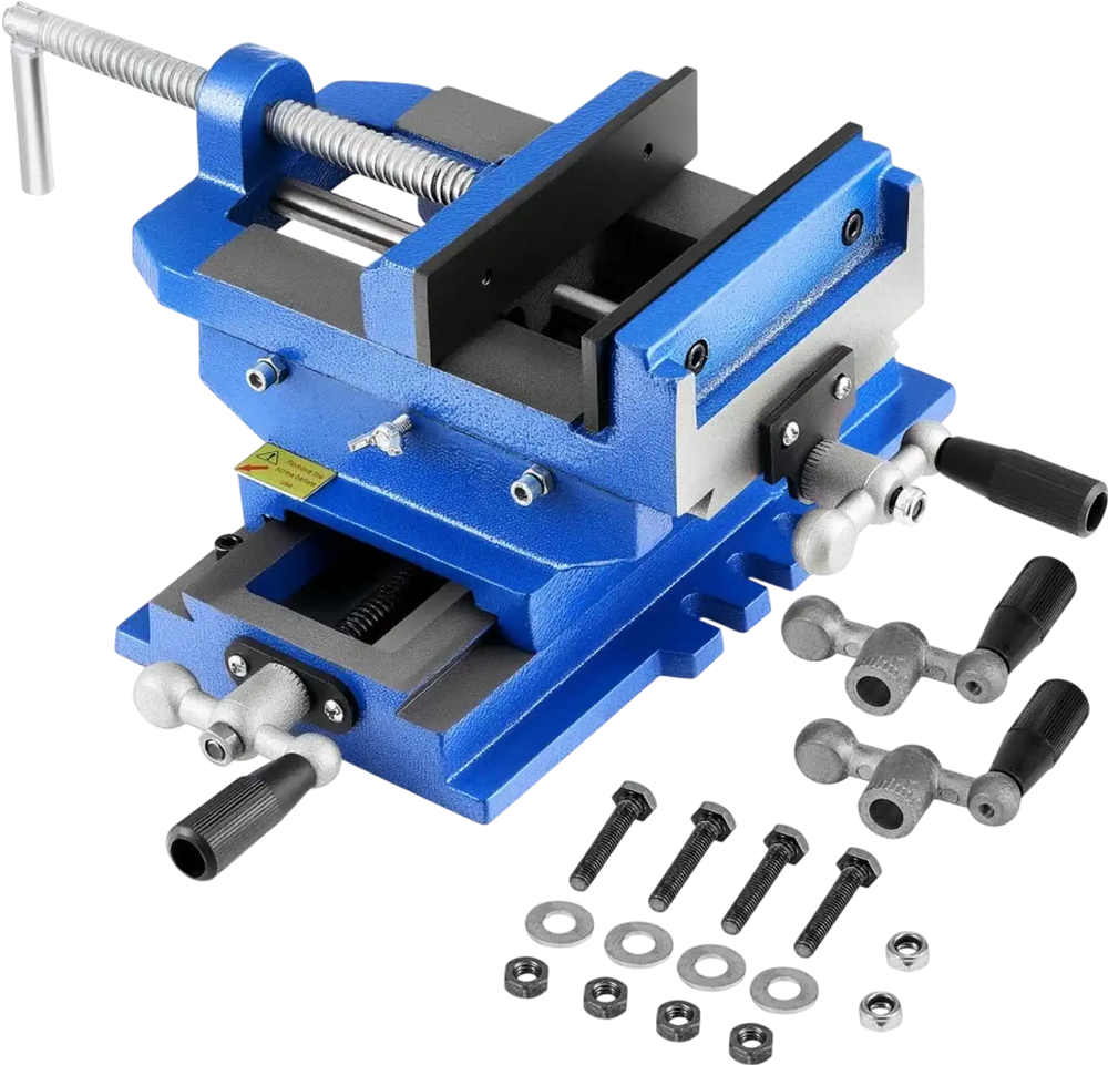 VEVOR Cross Slide Drill Press Vise, 6 Inch Jaw Width, 2 Way X-Y Axis Bench Vise, 5.7 Inch Max Jaw Opening, Heavy Duty Cast Iron, Workbench Vice Clamp, for Woodworking Drilling CNC Milling Machine
