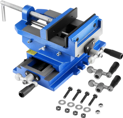 VEVOR Cross Slide Drill Press Vise, 6 Inch Jaw Width, 2 Way X-Y Axis Bench Vise, 5.7 Inch Max Jaw Opening, Heavy Duty Cast Iron, Workbench Vice Clamp, for Woodworking Drilling CNC Milling Machine