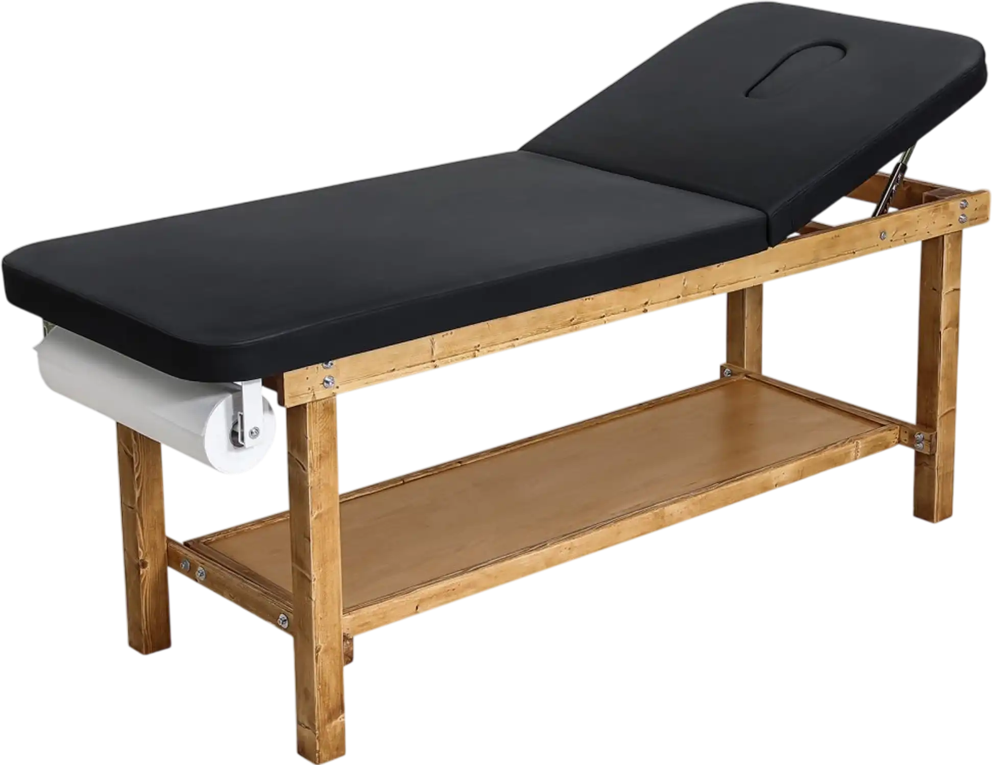 Vevor Medical Exam Table Wooden Framed Adjustable Backrest with Storage Shelf & Paper Roll Dispenser New